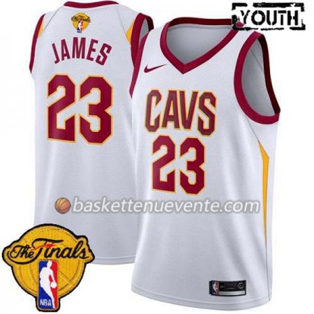 Maillot Basket Cleveland Cavaliers LeBron James 23 2018 NBA Finals Nike Blanc Swingman - Enfant